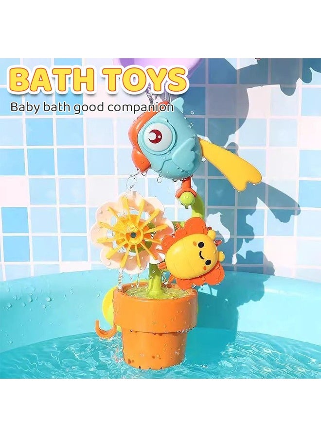 لعبة استحمام للأطفال الصغار، لعبة استحمام للأطفال بطابع الحديقة، لعبة استحمام للأطفال بطابع الحديقة، مرشّة زهور، حوض استحمام، لعبة حمام ودش، لعبة حديقة، تُثبّت على جدار الحوض أي هدية ممتعة لحوض الاستحمام أو الدش من طفل رضيع بعمر 1 و2 و3 و4 سنوات، أطفال صغار، أولاد وبنات - Image 3