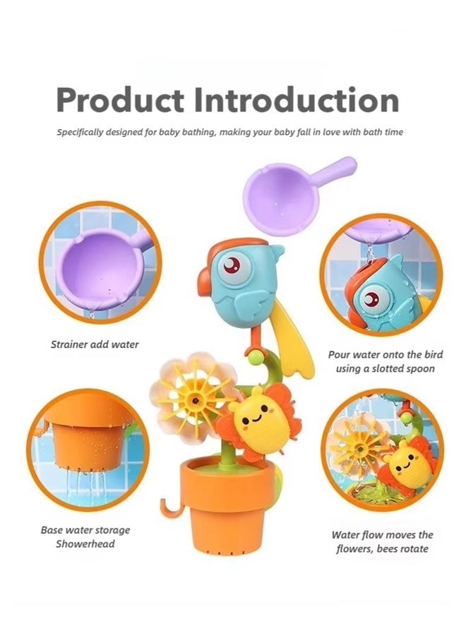 لعبة استحمام للأطفال الصغار، لعبة استحمام للأطفال بطابع الحديقة، لعبة استحمام للأطفال بطابع الحديقة، مرشّة زهور، حوض استحمام، لعبة حمام ودش، لعبة حديقة، تُثبّت على جدار الحوض أي هدية ممتعة لحوض الاستحمام أو الدش من طفل رضيع بعمر 1 و2 و3 و4 سنوات، أطفال صغار، أولاد وبنات - Image 4