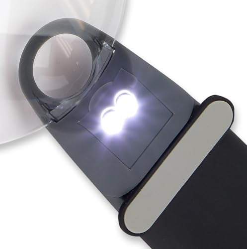 Carson FreeHand 2.5x LED Lighted Hand-Held or Hands-Free Magnifier with 5.5x Spot Lens (FH-25) - Image 3