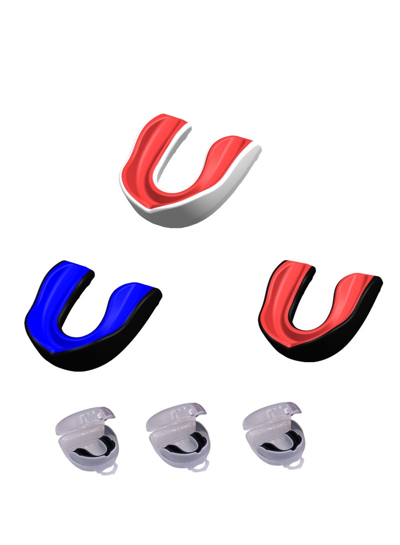 NOVOLAN NOVOLAN Children Sports Mouthguard Youth Mouth Guard Taekwondo Boxing Mouthguards Basketball Sports Mouthguards Anti-Grinding Mouthguards Rugby Protectors Comes with Case 3 Pack - Image 1