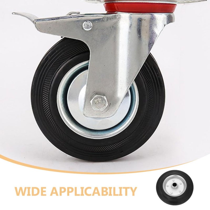 Heavy Duty Solid Rubber Swivel Caster Wheel 4 Inch for Carts Industrial Furniture Smooth Rolling - Image 4