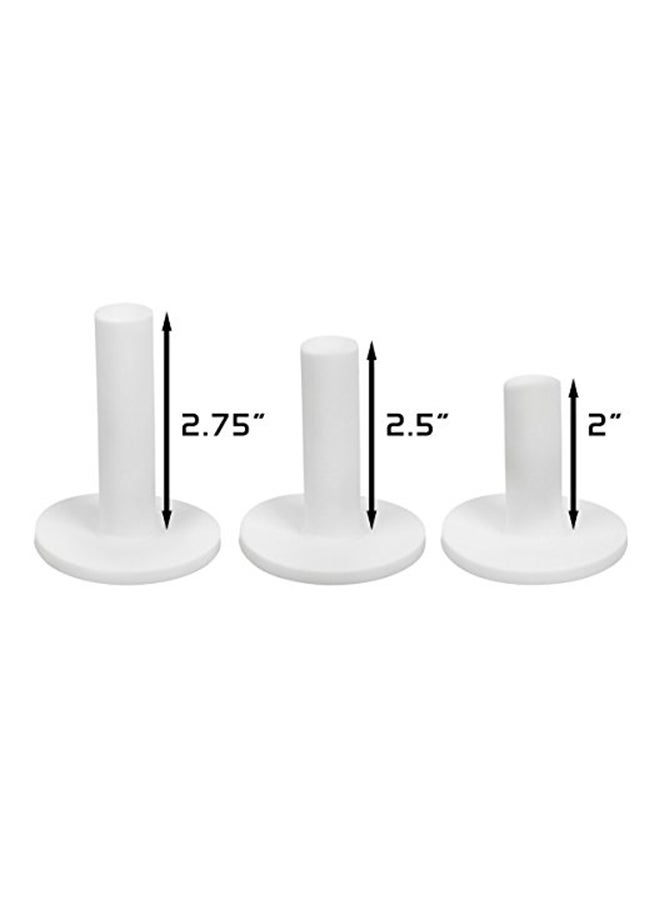 Orlimar Rubber Driving Range Golf Tees for Range Mats or Simulator (3 Pack Assorted Sizes, White), 2-inch, 2.5-inch and 2.75-inch Height Tees for Indoor or Outdoor Use - Image 2