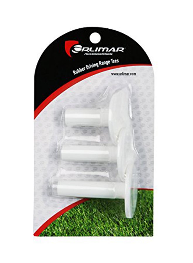 Orlimar Rubber Driving Range Golf Tees for Range Mats or Simulator (3 Pack Assorted Sizes, White), 2-inch, 2.5-inch and 2.75-inch Height Tees for Indoor or Outdoor Use - Image 1