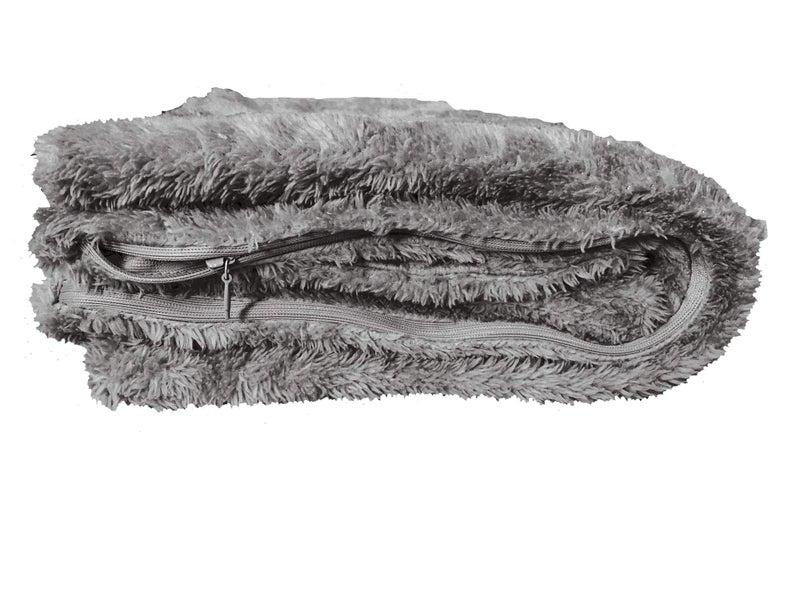 AUCOCU غطاء وسادة ناعم إضافي شيربا/مادة ميكروبلوش 20 × 54 بوصات إغلاق سوستة (رمادي) - Image 2