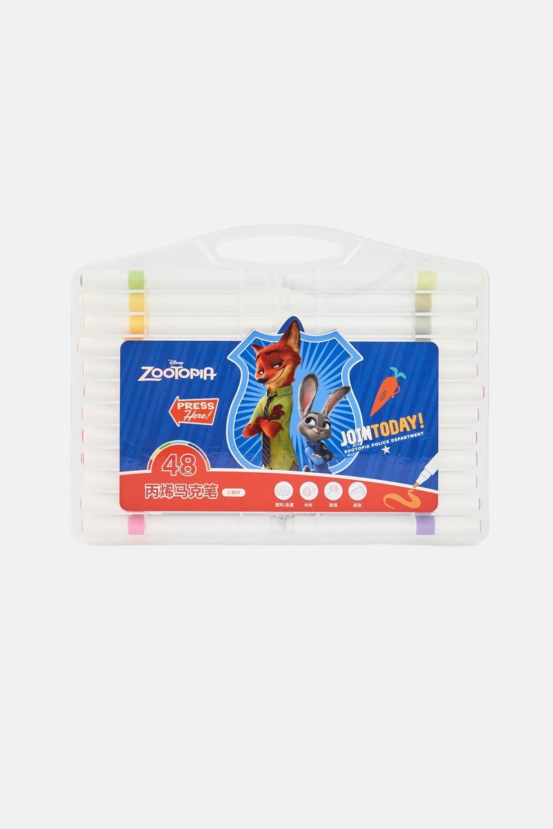 Disney 48 Pieces Zootopia Acrylic Marker Pen, Multicolor - Image 1