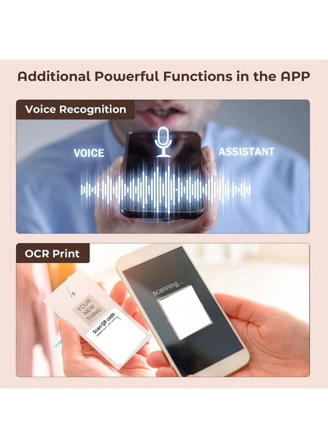 طابعة ملصقات حرارية محمولة رمادية لاسلكية قابلة لإعادة الشحن عبر USB للهواتف وأجهزة الكمبيوتر - Image 5