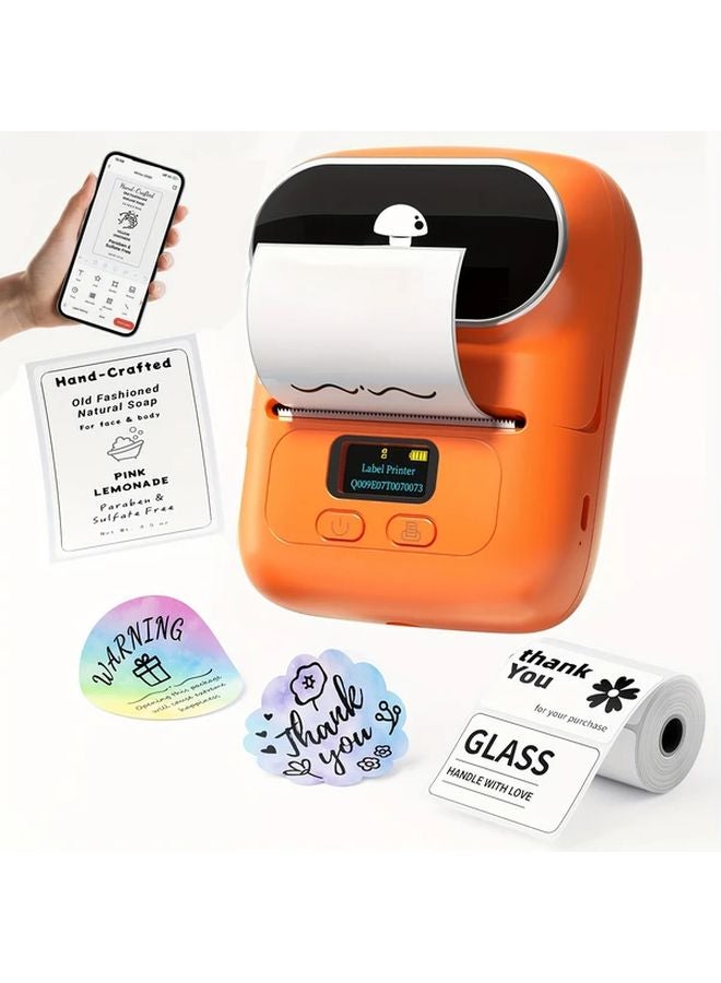 طابعة ملصقات حرارية محمولة رمادية لاسلكية قابلة لإعادة الشحن عبر USB للهواتف وأجهزة الكمبيوتر - Image 1