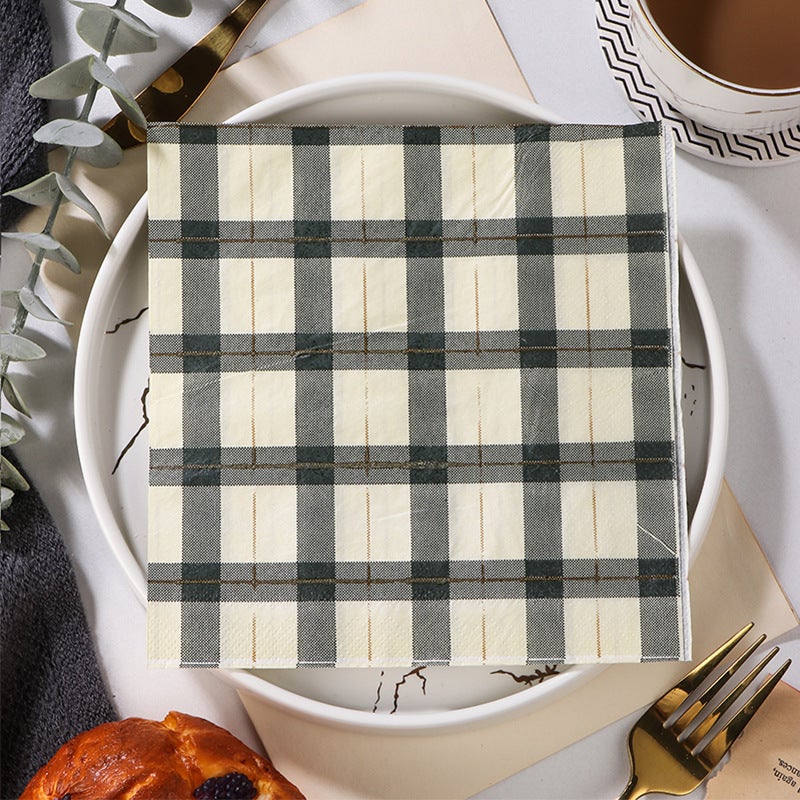Supply Spot New Leaves Color Printing Napkin Paper Towel Western Restaurant Bakery For Facial Tissue - Image 1