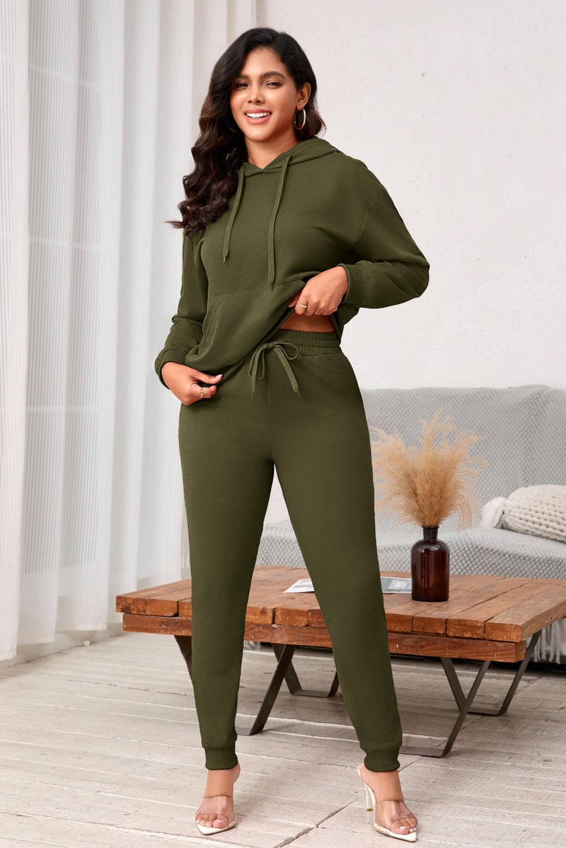 CLOCOR Jogger Sets For Women 2 Piece - Long Sleeve Casual Pullover Tracksuits Soild Color Sport Suits with Pocket - Image 2