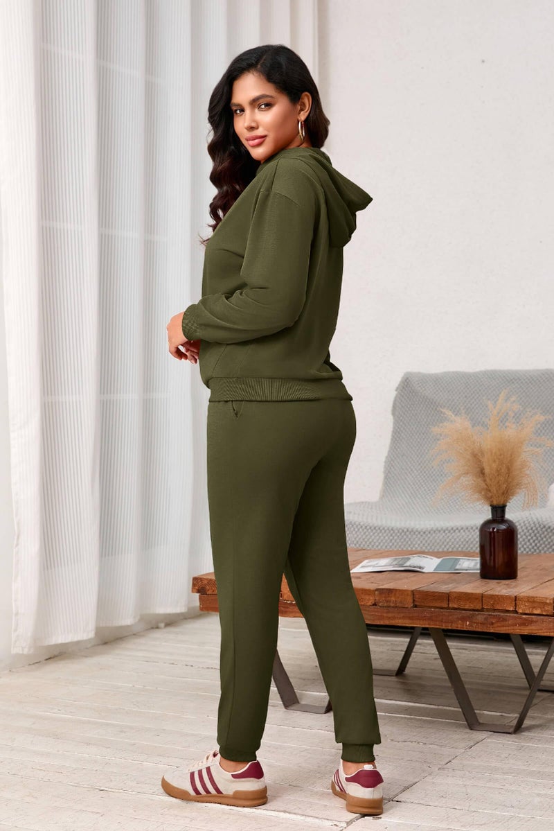CLOCOR Jogger Sets For Women 2 Piece - Long Sleeve Casual Pullover Tracksuits Soild Color Sport Suits with Pocket - Image 3