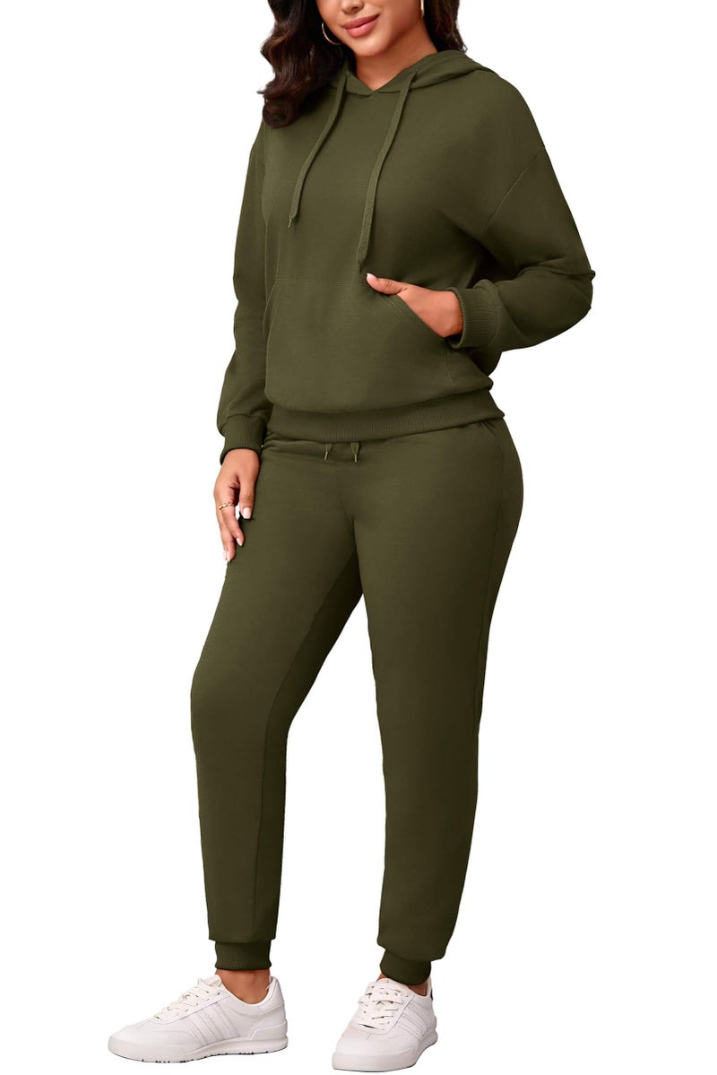 CLOCOR Jogger Sets For Women 2 Piece - Long Sleeve Casual Pullover Tracksuits Soild Color Sport Suits with Pocket - Image 1