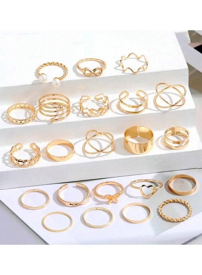 YouBella Fashion Jewellery Celebrity Inspired Combo of Latest Stylish Stackable Kunckle Rings Set for Women and Girls (Combo) - Image 4