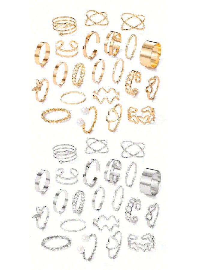 YouBella Fashion Jewellery Celebrity Inspired Combo of Latest Stylish Stackable Kunckle Rings Set for Women and Girls (Combo) - Image 1