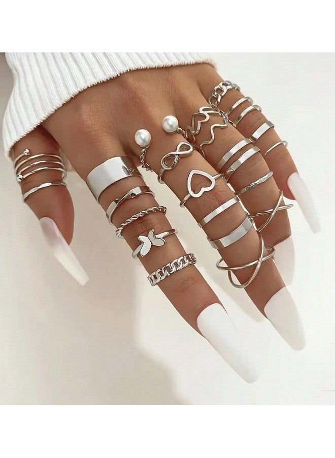 YouBella Fashion Jewellery Celebrity Inspired Combo of Latest Stylish Stackable Kunckle Rings Set for Women and Girls (Combo) - Image 2