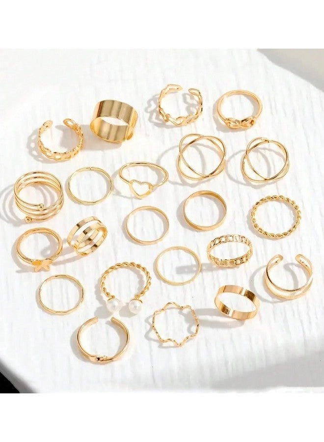 YouBella Fashion Jewellery Celebrity Inspired Combo of Latest Stylish Stackable Kunckle Rings Set for Women and Girls (Combo) - Image 5