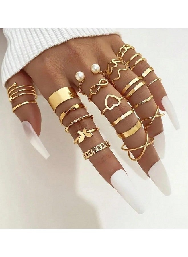 YouBella Fashion Jewellery Celebrity Inspired Combo of Latest Stylish Stackable Kunckle Rings Set for Women and Girls (Combo) - Image 3