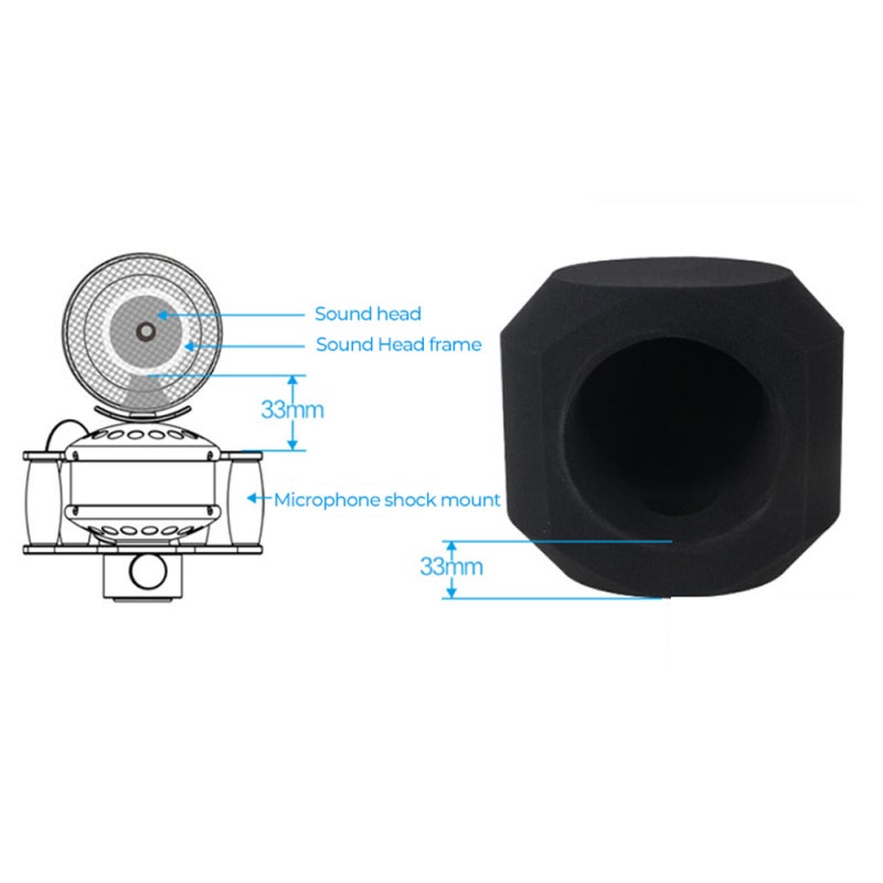 Alctron Desktop Recording Wind Screen: Black - Voice Isolation & Noise Reduction Microphone Screen for Professional Studio & Home Recording - Image 5