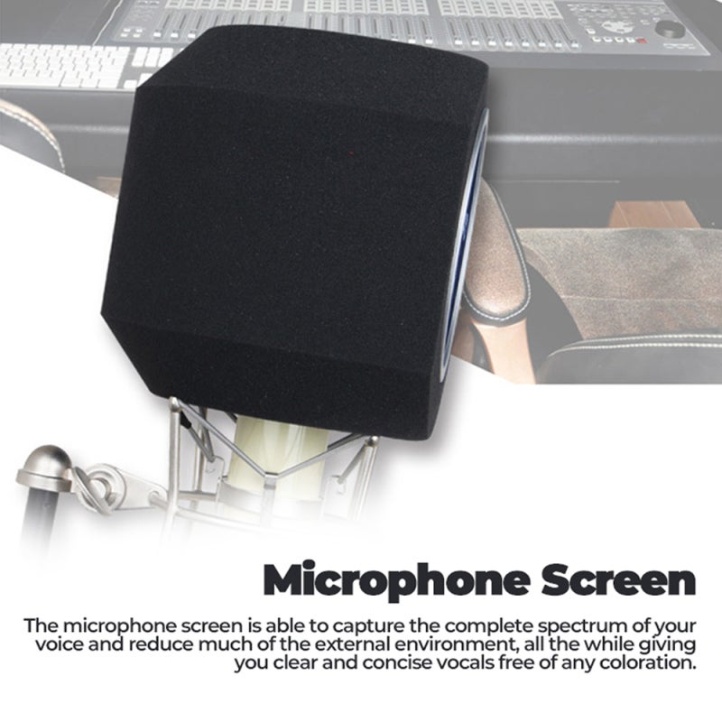 Alctron Desktop Recording Wind Screen: Black - Voice Isolation & Noise Reduction Microphone Screen for Professional Studio & Home Recording - Image 3