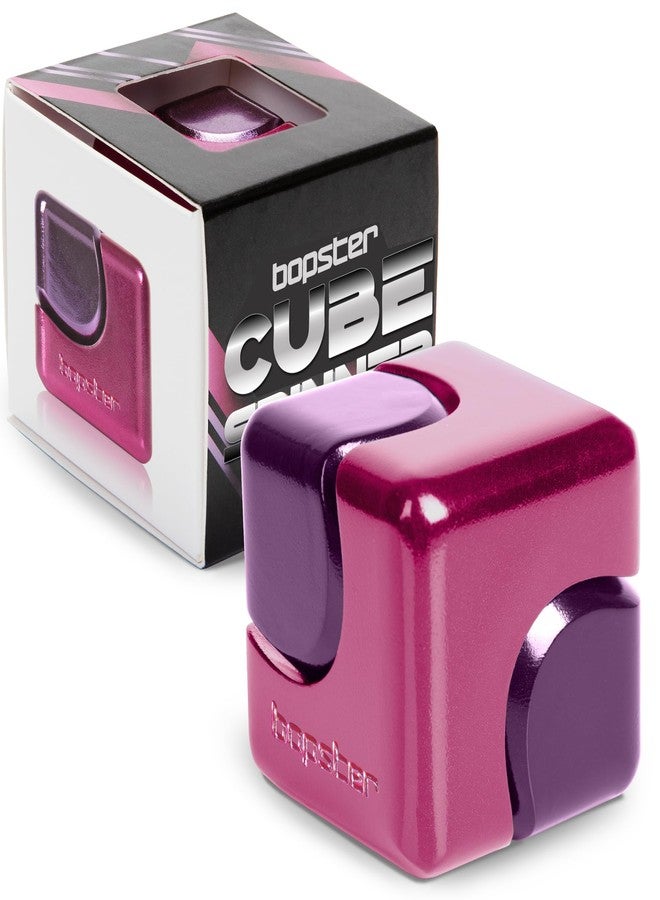 bopster Fidget Cube Spinner | Anodised Metal Hand Spinner | Sensory & Stress Relief Toy for Kids & Adults | ADHD, ADD, Autism | Ideal Gift | Pink & Purple - Image 1