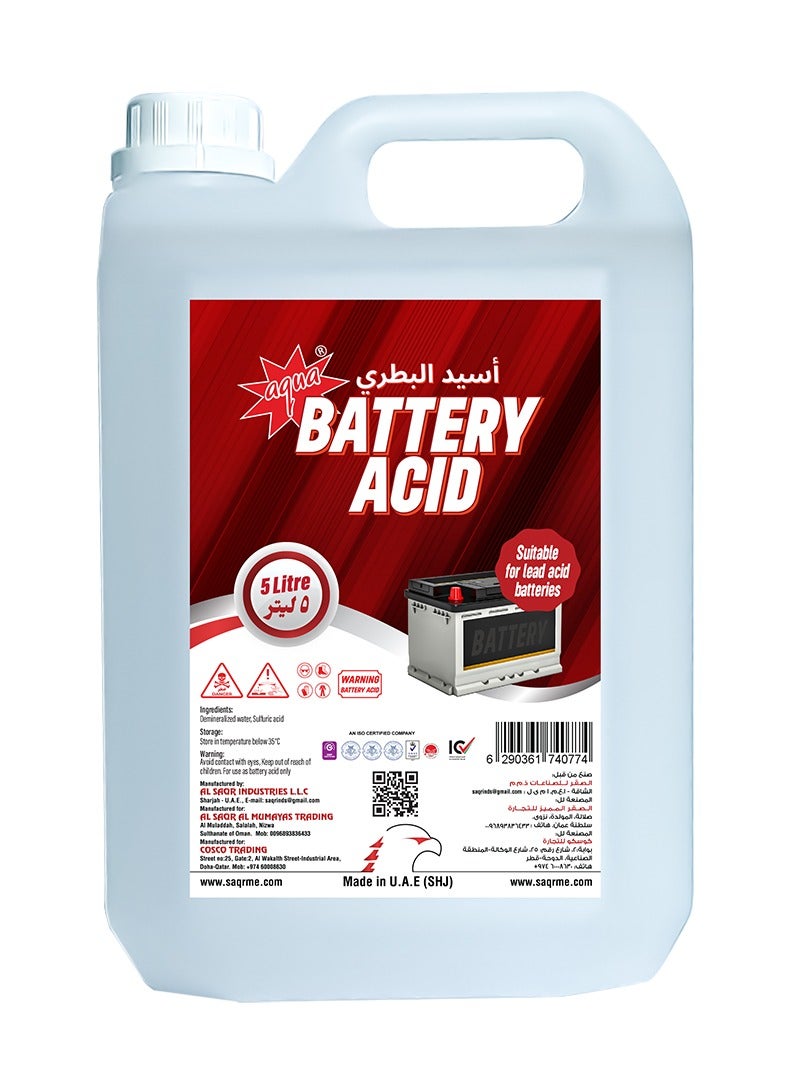 Aqua Battery Acid for Lead Acid Batteries 5 Litre