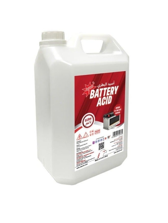 Aqua Battery Acid 5L | Premium Sulfuric Acid Electrolyte for Lead Acid Car Batteries | Automotive Battery Maintenance | Made in UAE - Image 2