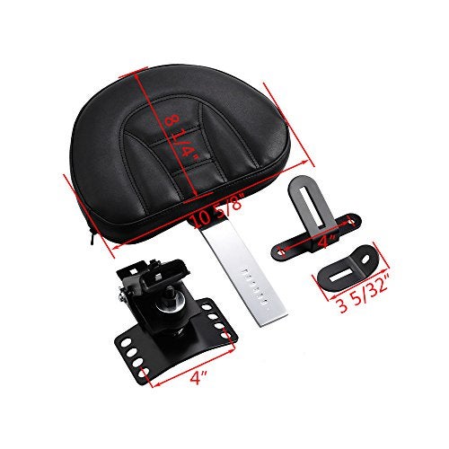 ANZIO Compatible with 1988-2020 Harley Touring Street Electra Glide Road King Adjustable Driver Plug-In Rider Backrest Pad - Image 2