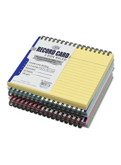 FIS FIS Ruled Record Card 180 Gsm 6X4 Inch Double Loop Spiral Pack of 5 Colors and 50 Sheet -FSIC64-180SP5C  - Image 3