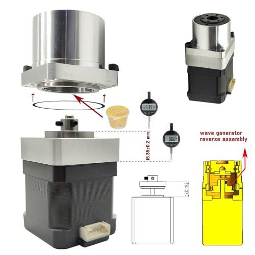 PGFUN Harmonic Gear Drive Reducer Small Strain Wave Gearbox Gearbox 30:1 Rotary Reduction Actuator, Fits Nema 17 Stepper Motor (Flange Output) - Image 3
