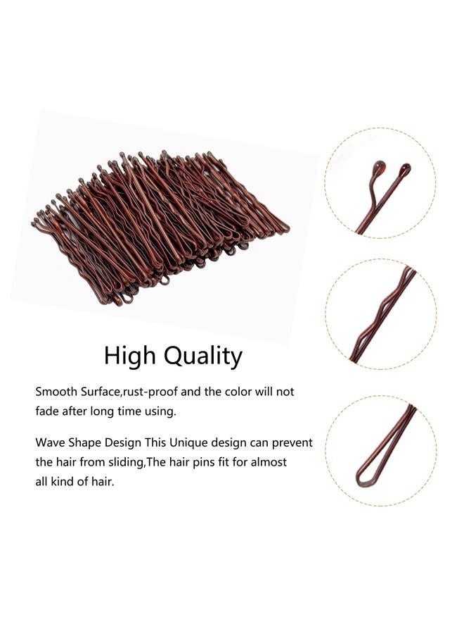 KANPRINCESS 100PCS 2Inches Hair Pins Kit Hair Clips Secure Hold Bobby Pins Hair Clips for Women Girls and Hairdressing Salon With Clear Storage Box(Brown) - Image 3