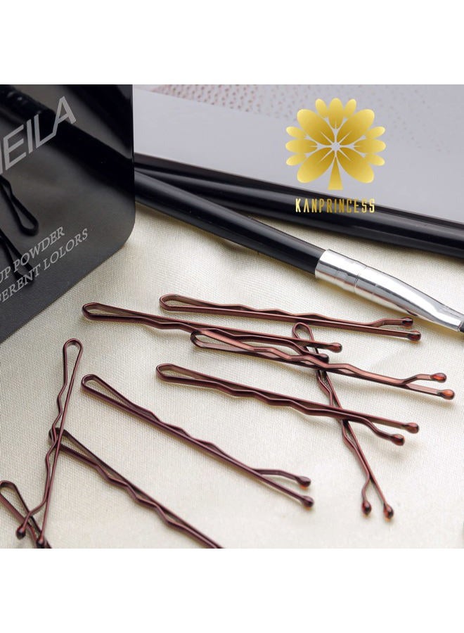 KANPRINCESS 100PCS 2Inches Hair Pins Kit Hair Clips Secure Hold Bobby Pins Hair Clips for Women Girls and Hairdressing Salon With Clear Storage Box(Brown) - Image 5