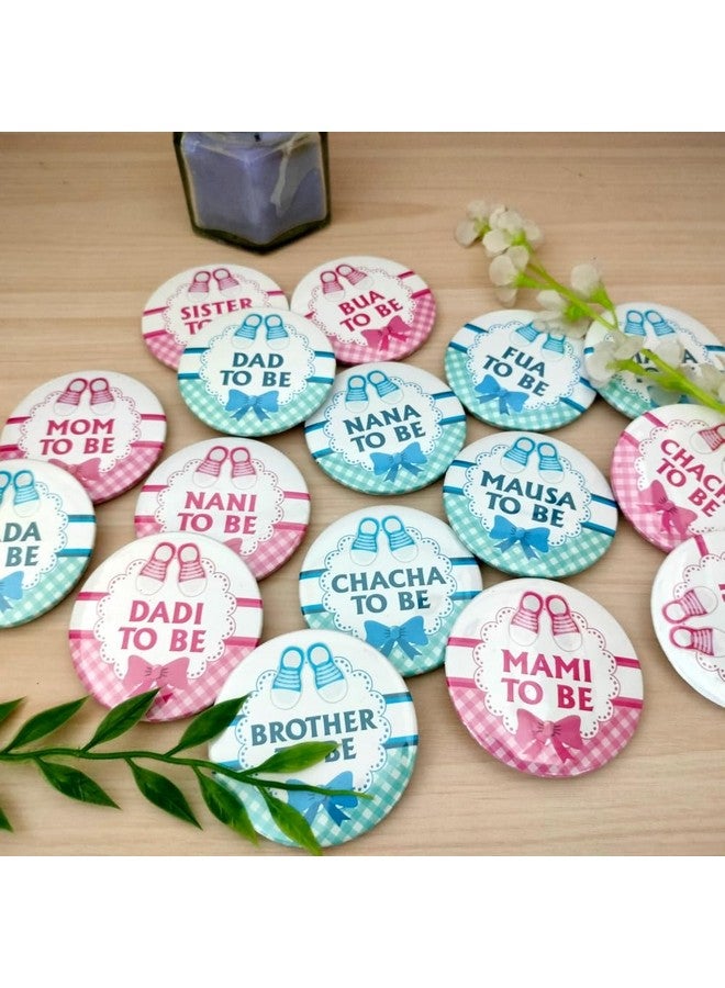 Yey Collection Mom to be, Dad to be, Family Pin Badges | Party Favors, Props and Decoration (Pack of 16 Badges, Round Pin Badges, 58mm) - Image 3