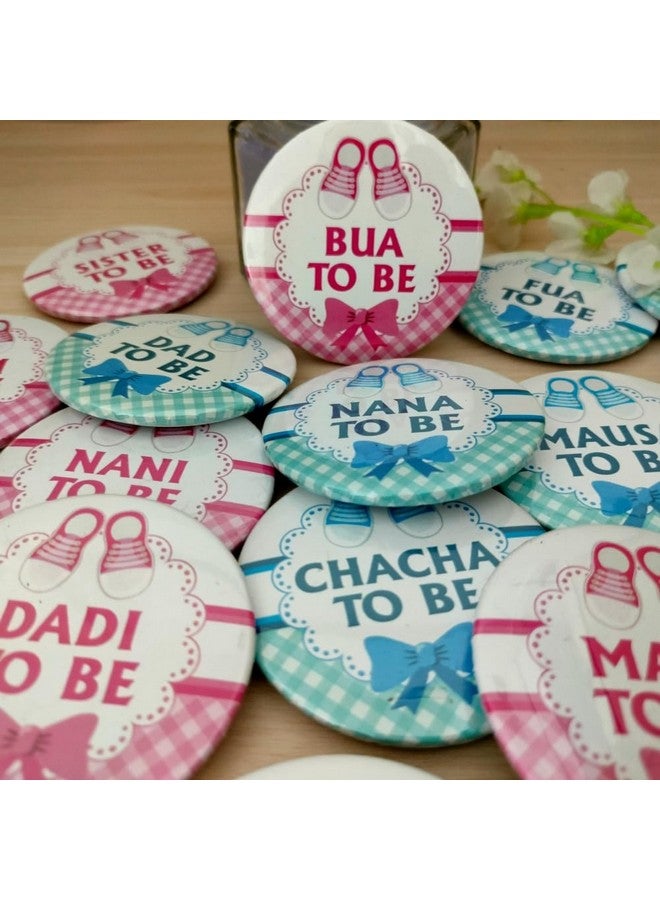 Yey Collection Mom to be, Dad to be, Family Pin Badges | Party Favors, Props and Decoration (Pack of 16 Badges, Round Pin Badges, 58mm) - Image 5
