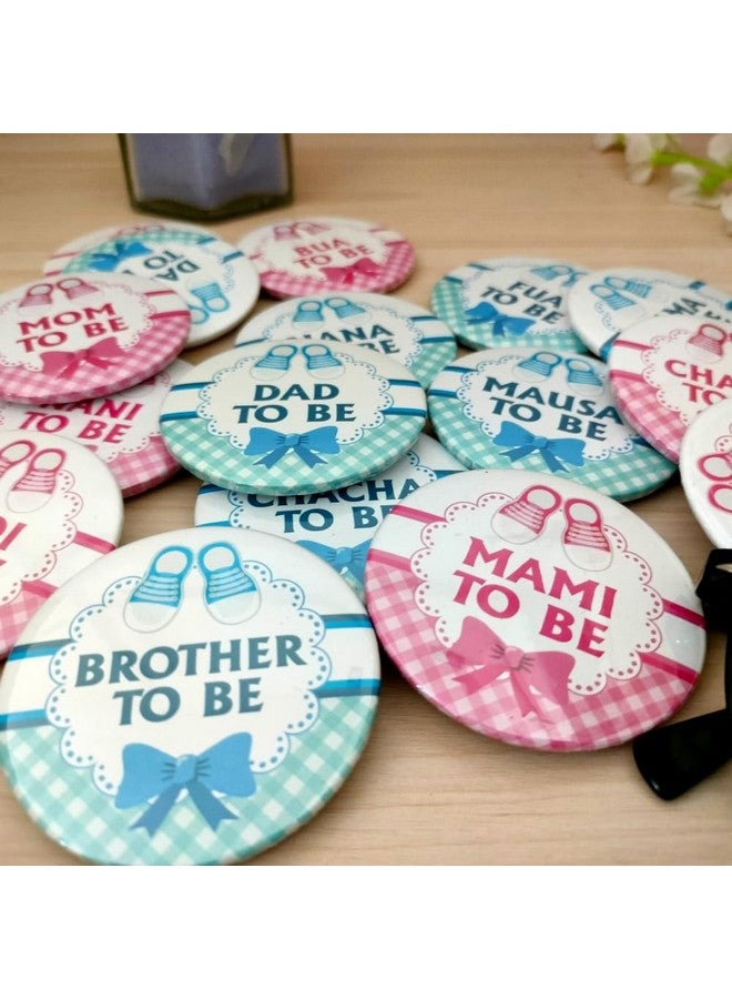 Yey Collection Mom to be, Dad to be, Family Pin Badges | Party Favors, Props and Decoration (Pack of 16 Badges, Round Pin Badges, 58mm) - Image 4