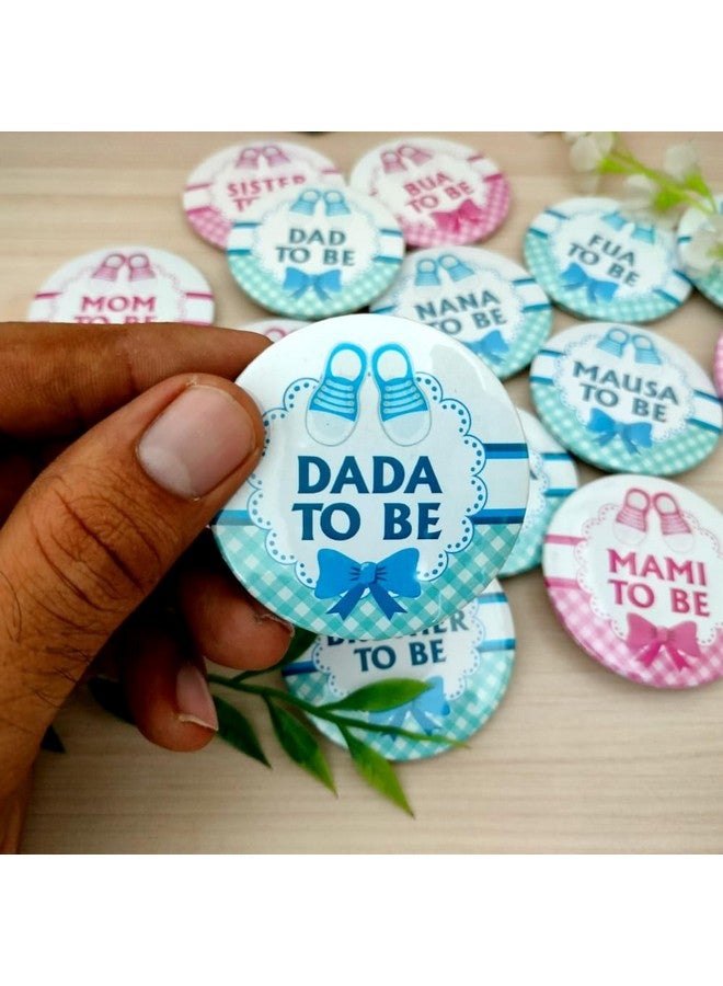 Yey Collection Mom to be, Dad to be, Family Pin Badges | Party Favors, Props and Decoration (Pack of 16 Badges, Round Pin Badges, 58mm) - Image 2