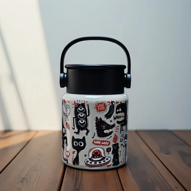 New Stew Beaker 316 Stainless Steel Stew Pot Household Portable Handle Thermos Cup Coffee Pot Stew Pot - Image 2