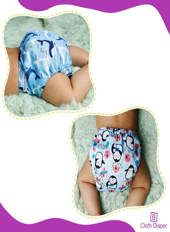 Bembika Baby Pocket Cloth Diapers Without Inserts, Reusable Cloth Diapers Washable Fitted Diapers One Size Adjustable Reusable for Baby Girls and Boys (2 Combo) (No Inserts Included)2V - Image 4