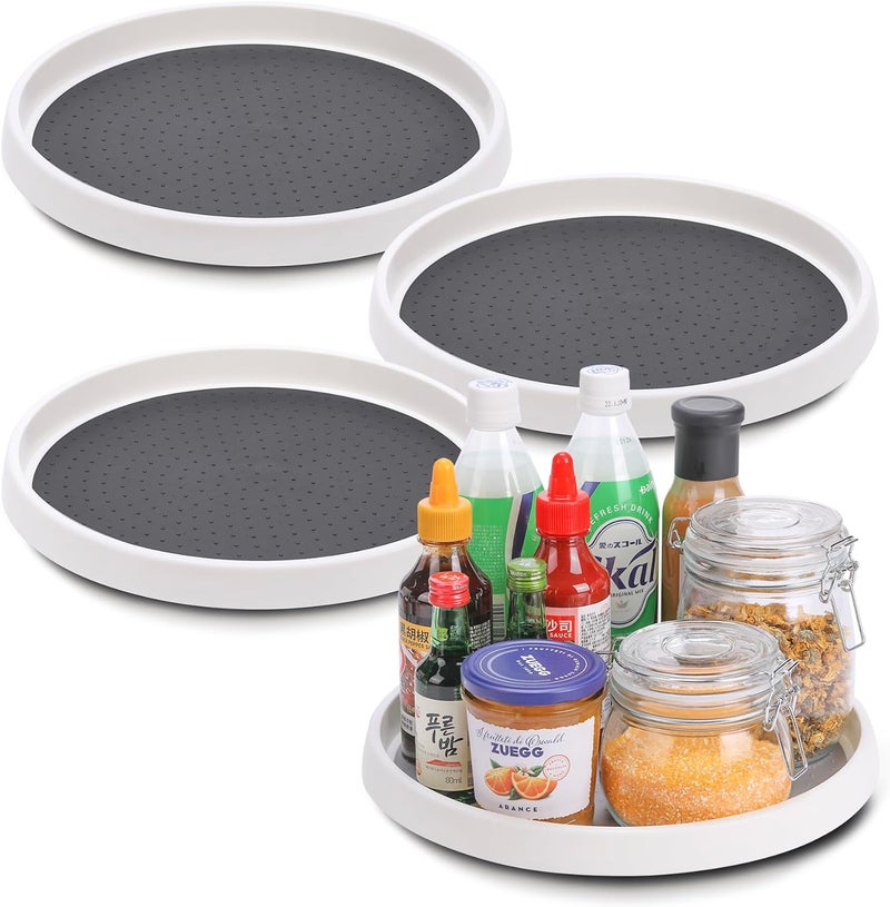 CiWiVOKi Lazy Susan Turntable, Set of 4, 12 Inch Non-Skid Lazy Susan Organizer for Cabinet, Pantry Organization, Kitchen Storage, Bathroom Sink Cabinet, Refrigerator, Countertop, Spice Rack (4 Pack 12 in) - Image 1