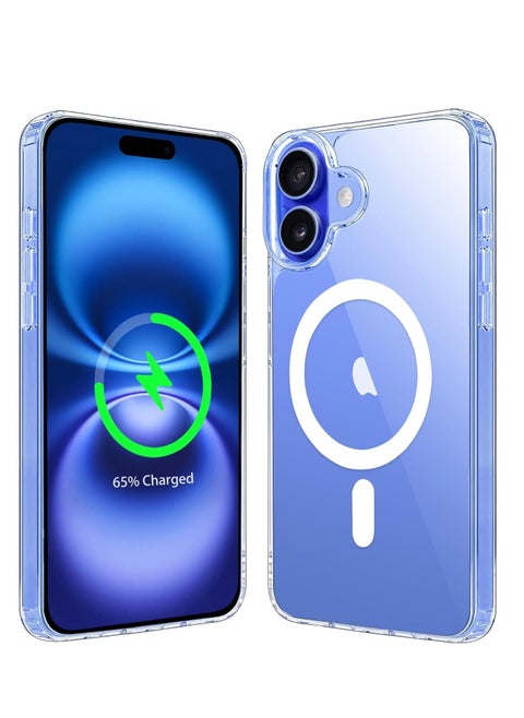 Magnetic Clear Case Designed for iPhone 16 Compatible with MagSafe Charger, Support Magnetic Car Mount Wireless Charging