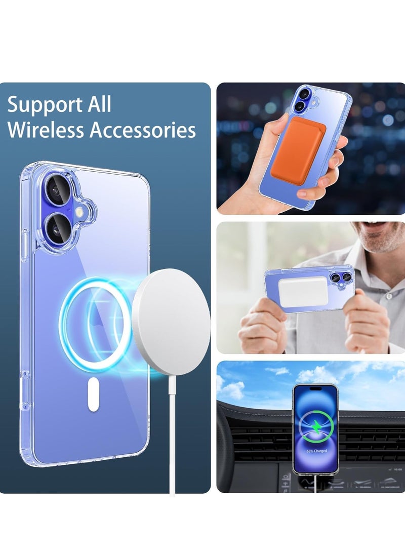 Generic - Magnetic Clear Case Designed for iPhone 16 Compatible with MagSafe Charger, Support Magnetic Car Mount Wireless Charging - Image 1
