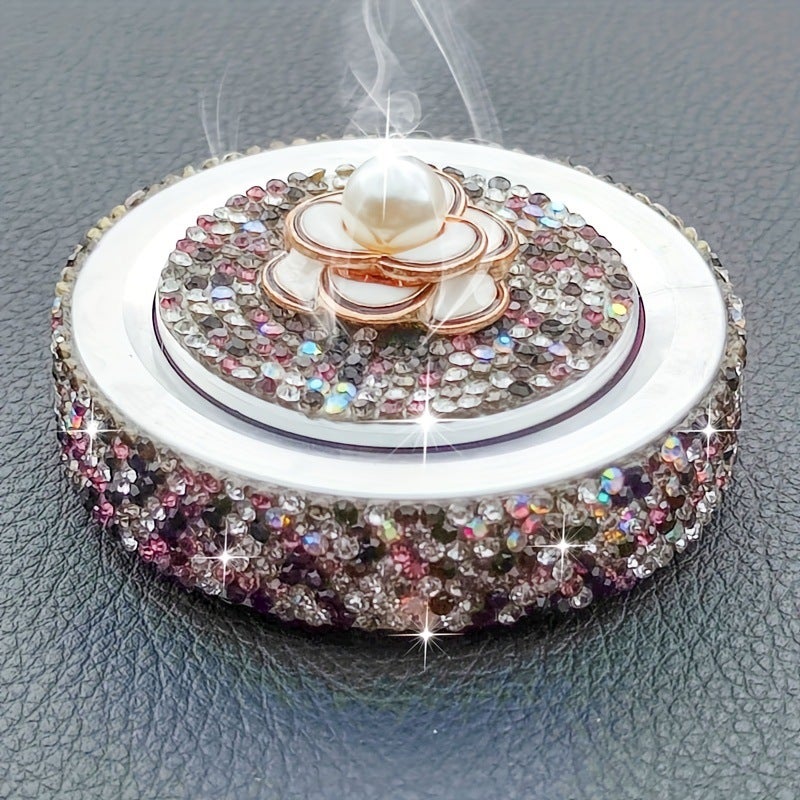 معطر جو السيارة بعطر صلب من سبائك الألومنيوم بتصميم حامل أكواب برائحة المسك الزهرية الطويلة الأمد - Image 4