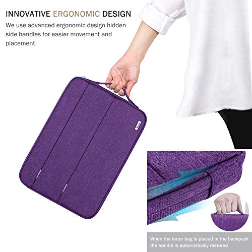 Voova 15.6 16 Inch Laptop Sleeve Case Compatible with MacBook Pro 16 M1/M2/M3/M4 Max 2019-2025, 15.6-16” Hp Lenovo Acer Asus, Waterproof Slim Computer Bag Cover with Handle, Purple - Image 5