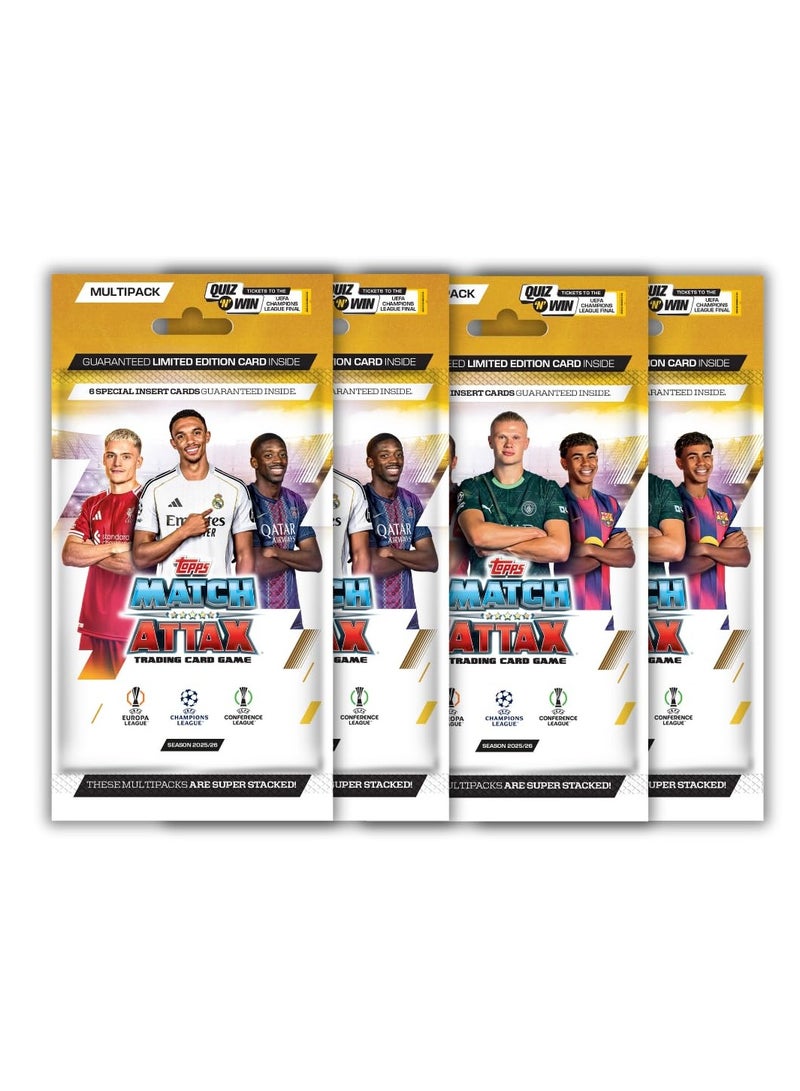 Topps UEFA Champions League Match Attax 2025 Trading and Collectible Card Game (Multipack of 4) - Image 1