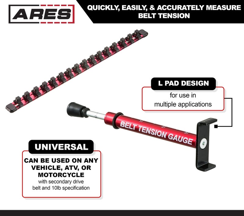 ARES 15033 - Belt Tension Gauge - Use After Belt Replacement, Adjustment or Wheel Service for Accurate Motorcycle Belt Tension Setting - Universal Design - 10 Lb Specification - Compatible with Harley - Image 2