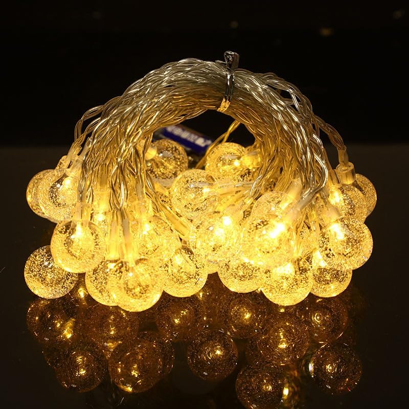 One94Store Crystal Ball String Lights – 14 LED 3M Warm White Plug-in Waterproof Fairy Lights for Bedroom, Garden, Diwali, Christmas, Wedding & Party Decoration - Image 2