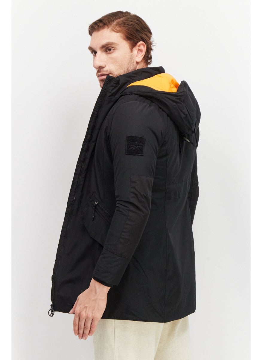Reebok Men Sportswear Fit Hooded Long Sleeve Outdoor Jackets, Black  - Image 3