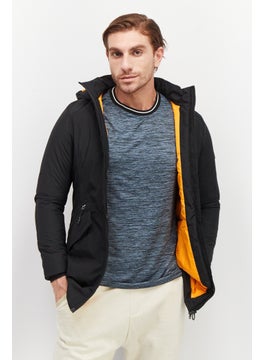 Reebok Men Sportswear Fit Hooded Long Sleeve Outdoor Jackets, Black  - Image 1