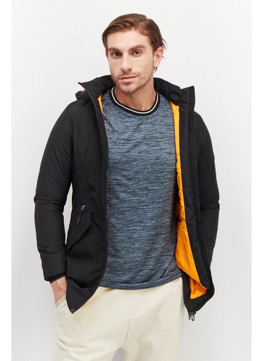 Reebok Men Sportswear Fit Hooded Long Sleeve Outdoor Jackets, Black  - Image 1