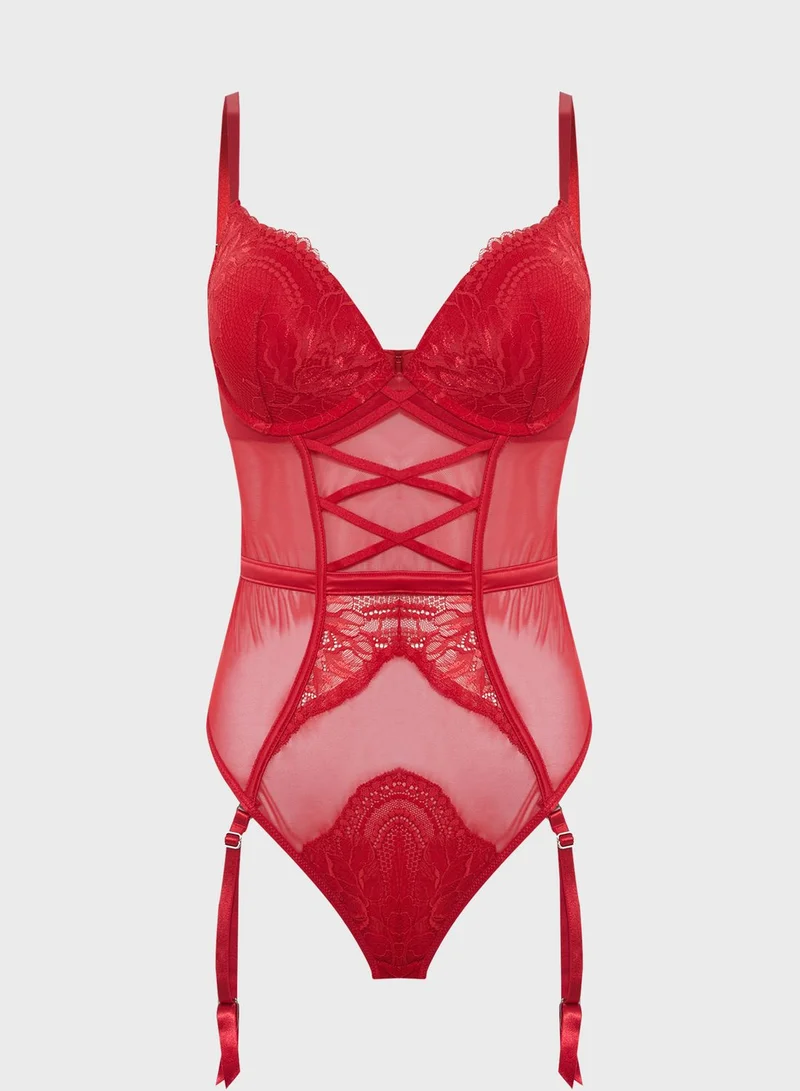 hunkemoller Lace Detail Bodysuit