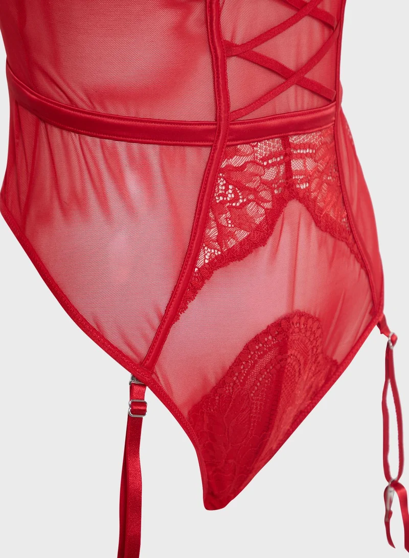 hunkemoller Lace Detail Bodysuit