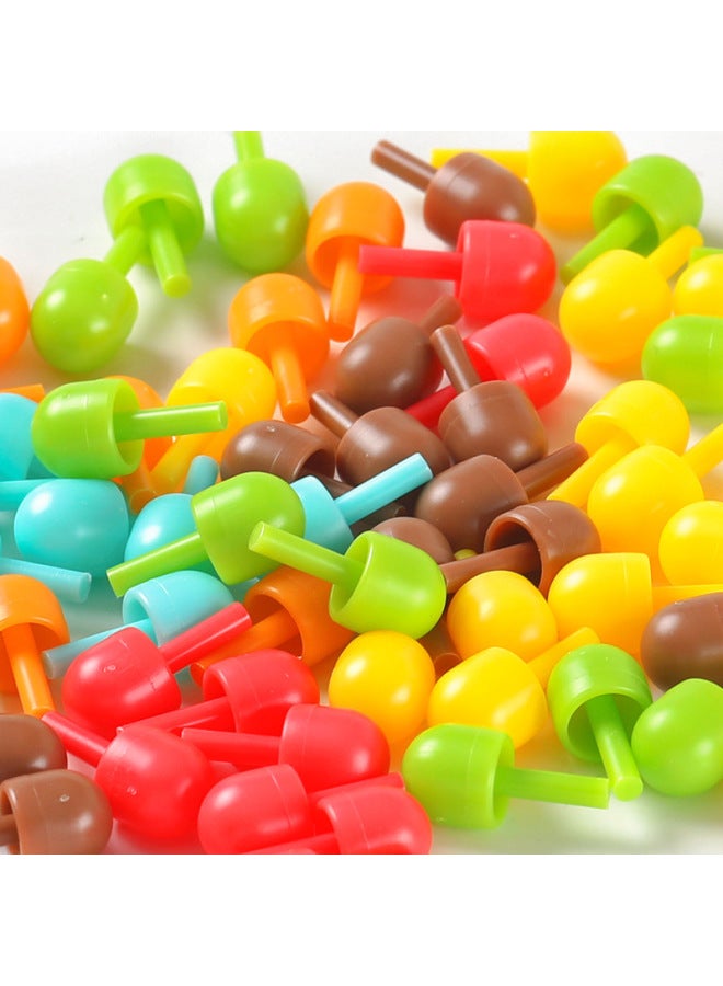 لعبة ألغاز أظافر الفطر الخشبية التعليمية التعليمية الملونة والبصرية، مجموعة من ألواح تصحيح الأظافر الإبداعية - اللون: حديقة أظافر الفطر الصغيرة ZKB - Image 3